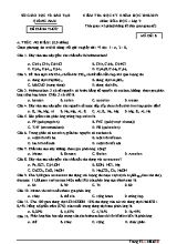 Đề kiểm tra học kỳ II môn Hóa học Lớp 9 - Đề B - Năm học 2018-2019 - Sở giáo dục và đào tạo Quảng Nam